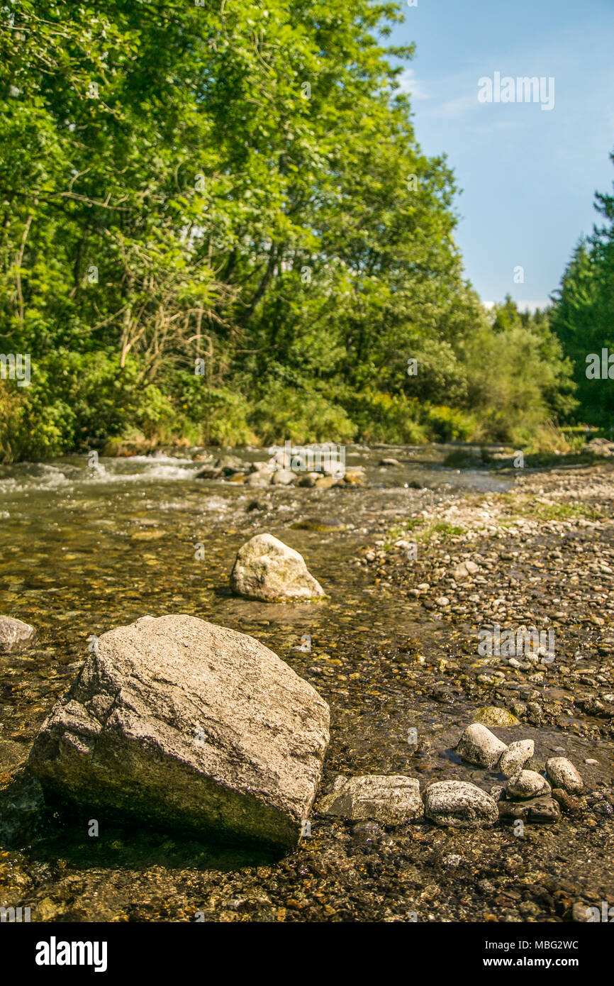 Peaceful View On The Rocks Inside A Calm River In The Forest Vezza D Oglio Italy Stock Photo Alamy