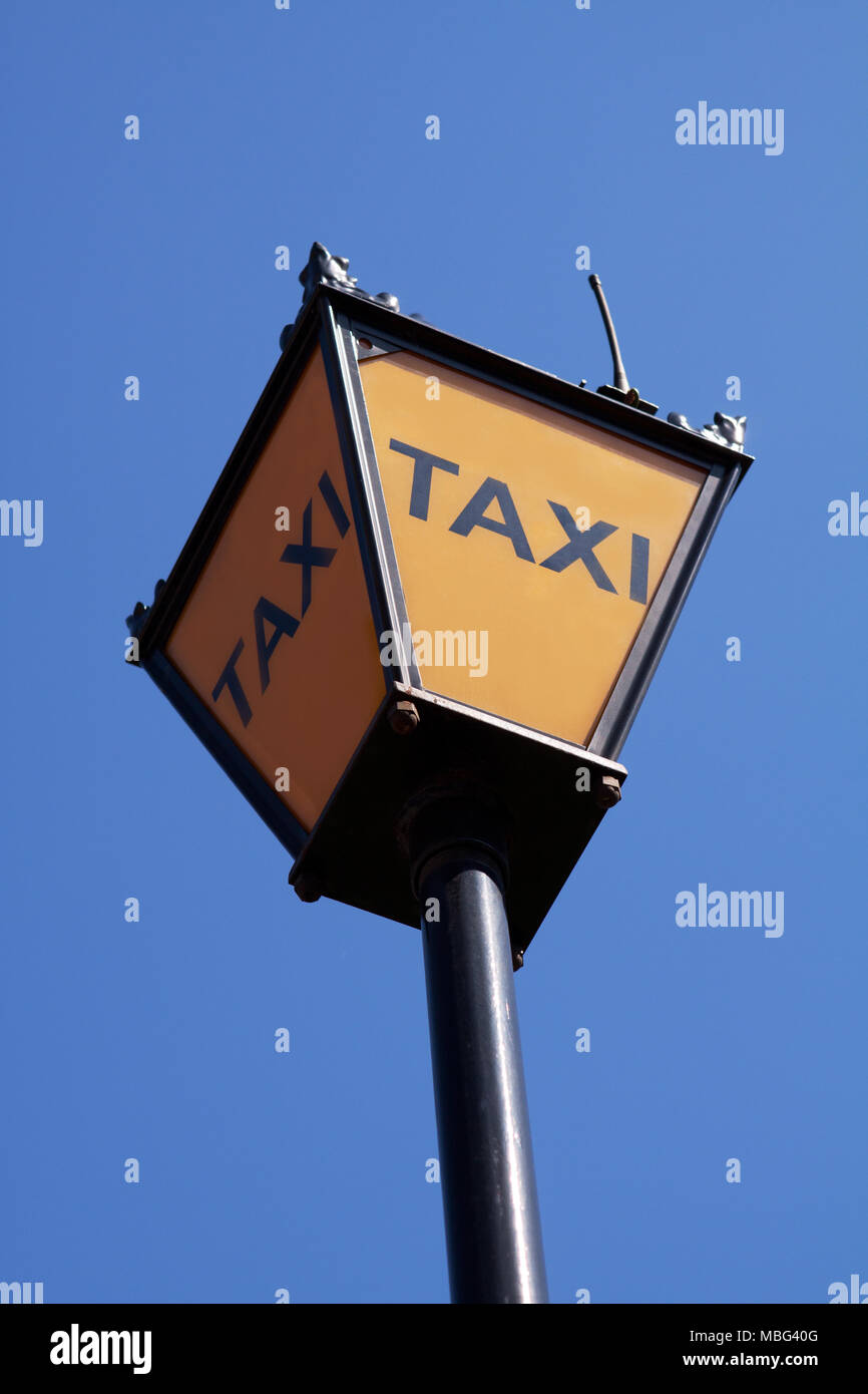 Taxi stand sign, Westminster, London, UK Stock Photo Alamy
