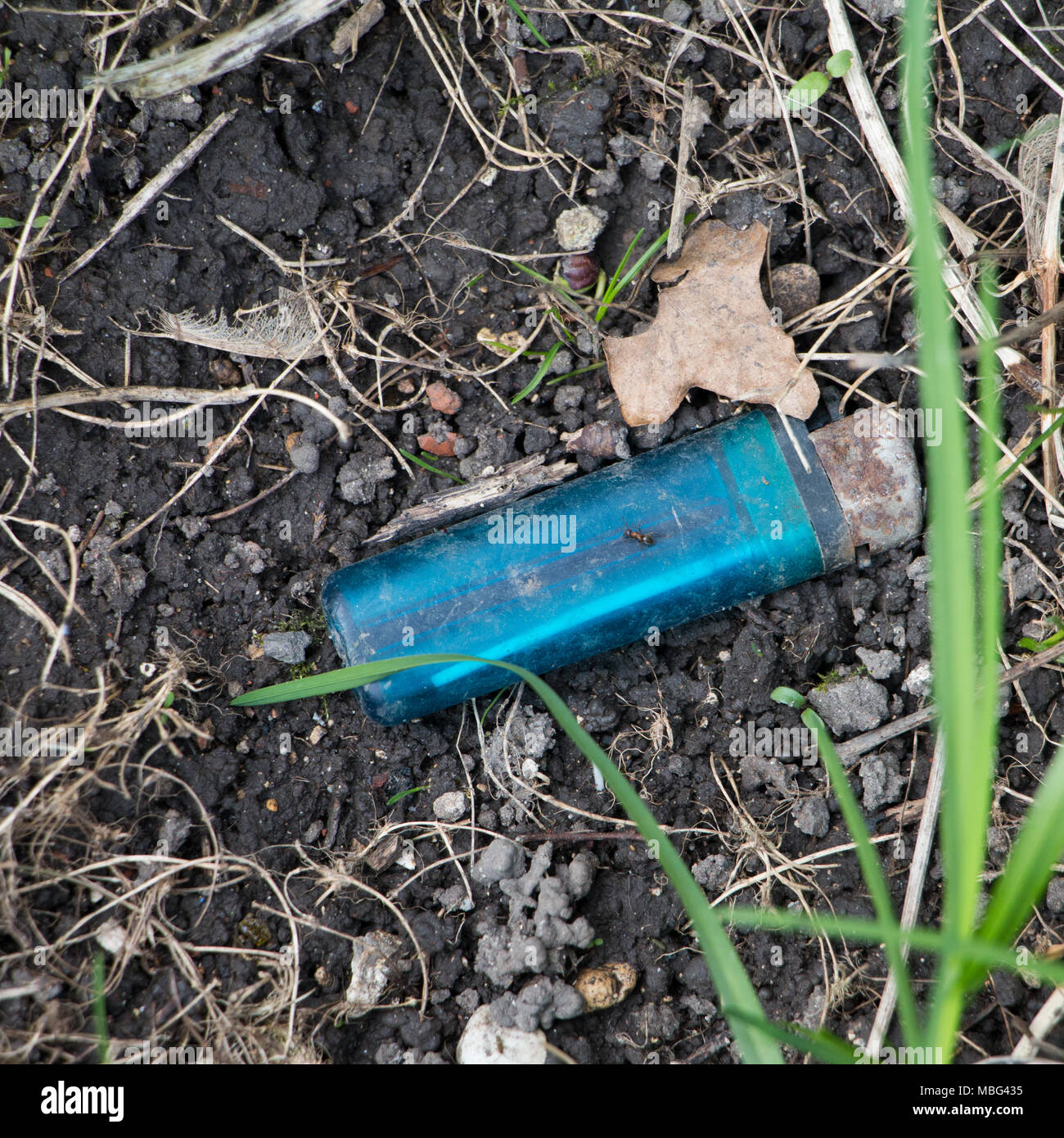 Lighter on the ground Stock Photo