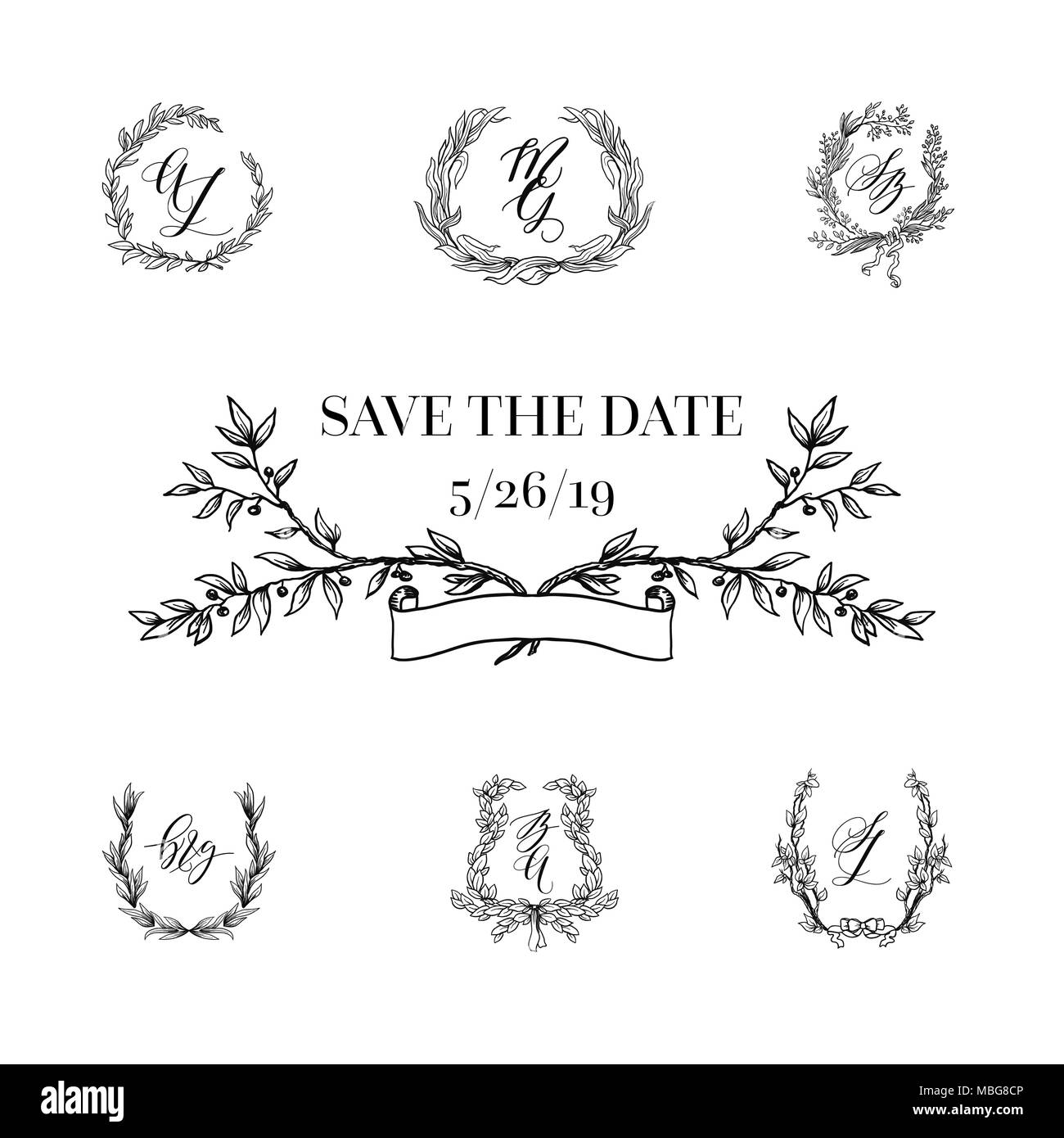 Design element of wedding set Stock Vector Image & Art - Alamy