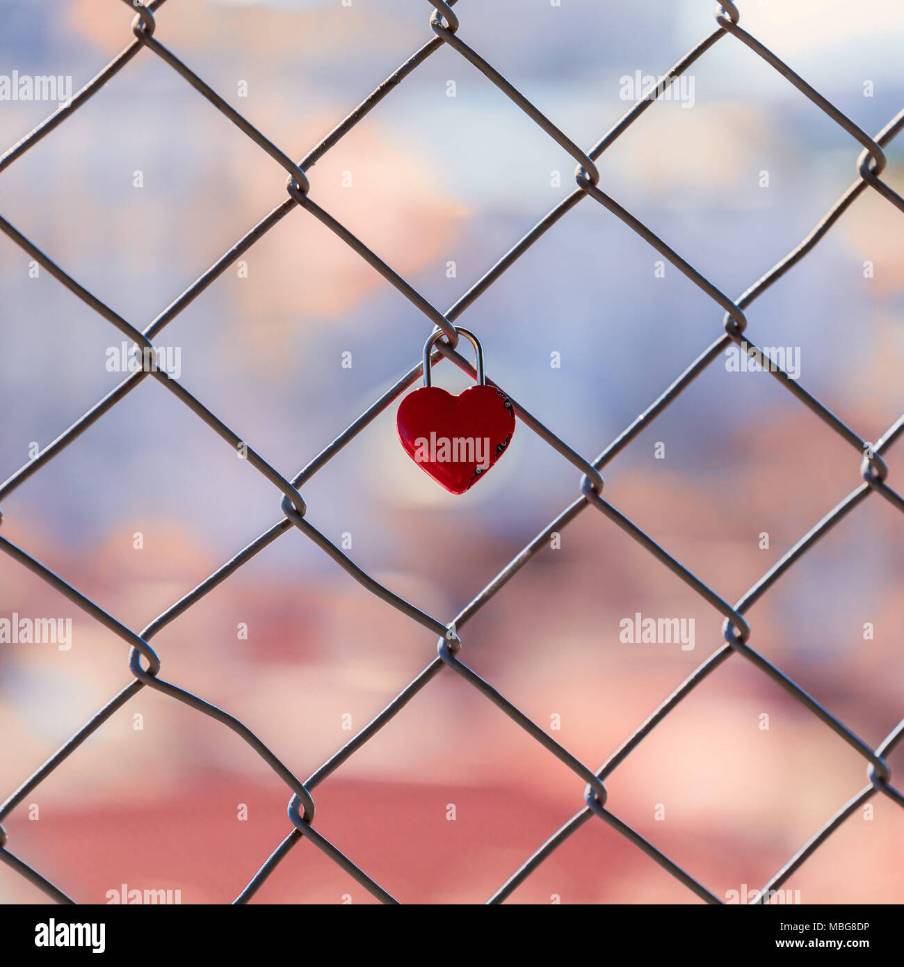 Red padlock in the shape of heart Stock Photo - Alamy