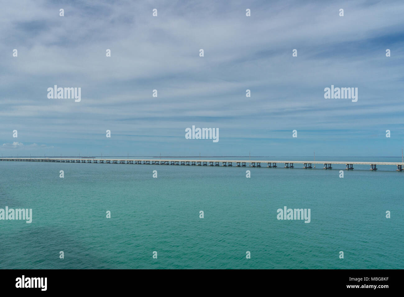 USA, Florida, Long bridge over the caribbean ocean of florida keys Stock Photo