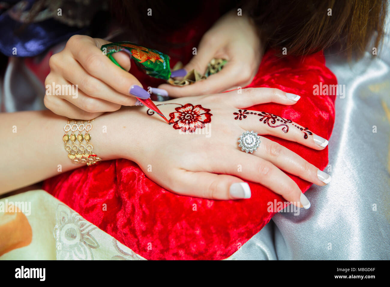 Henna Design Tattoo Women Applying Roses Henna Tattoo On Women Hands Woman Draws Mehendi On The Hands Artist Applying Henna Tattoo On Bride Hands Stock Photo Alamy Henna Design Tattoo Women Applying Roses Henna Tattoo On Women Hands Woman Draws Mehendi On The Hands Artist Applying Henna Tattoo On Bride Hands Stock Photo Alamy