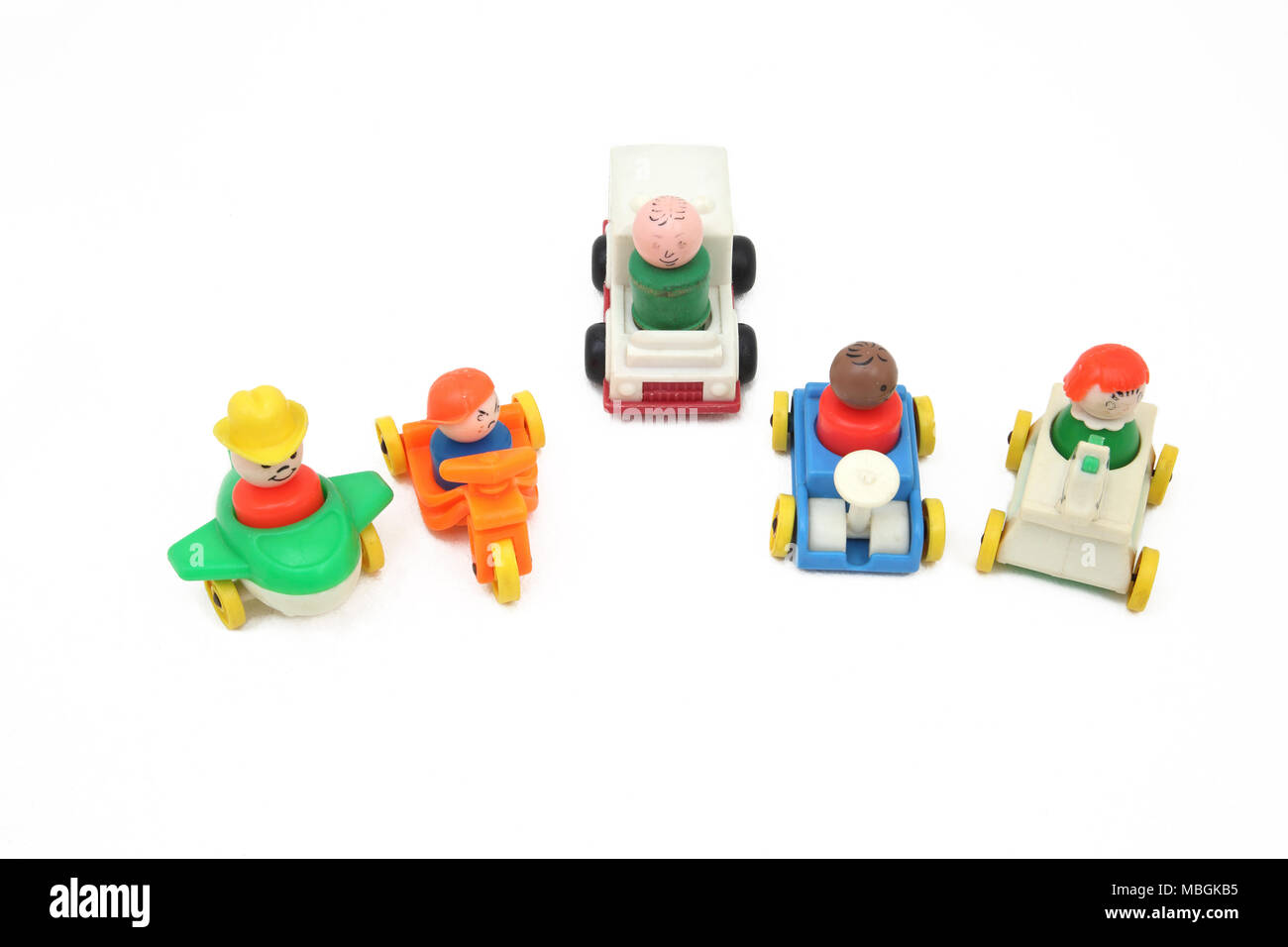Fisher Price Little People with Cars, Aeroplane and Tricycle Stock Photo