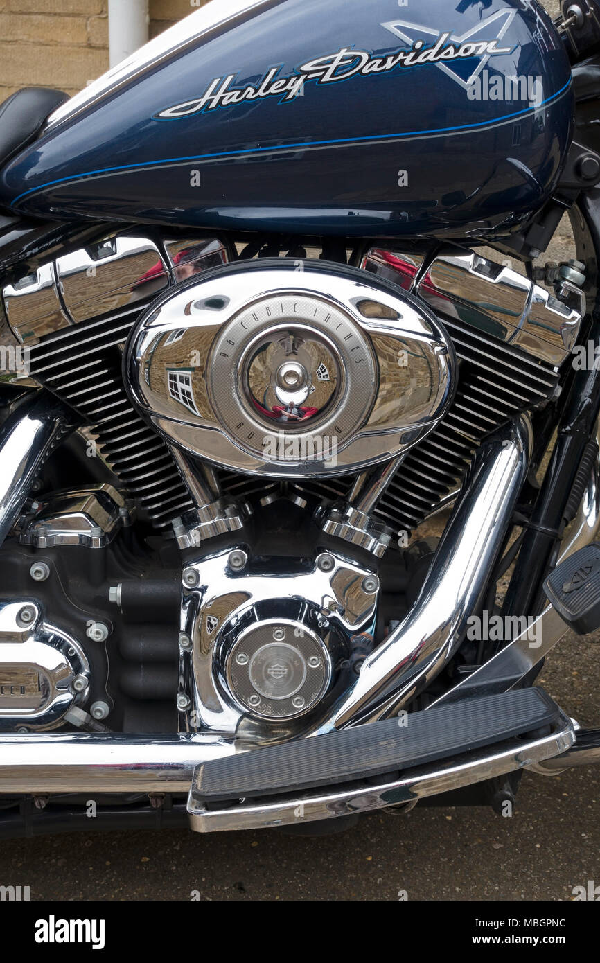 Harley Davidson 96 cubic inches motorcycle twin cam V twin Road King engine Stock Photo