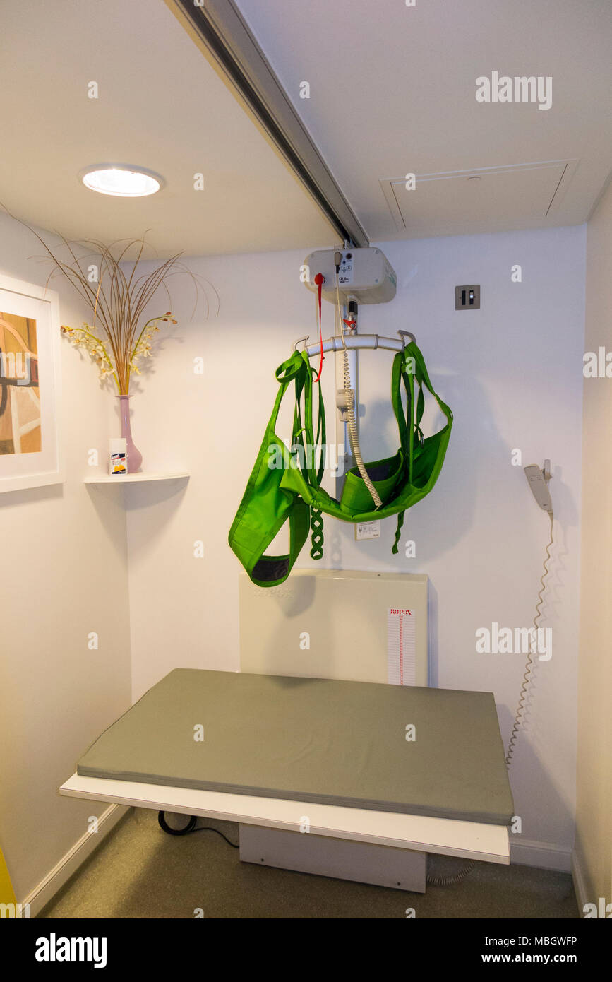 A public toilet for disabled people, with facility of a hoist and