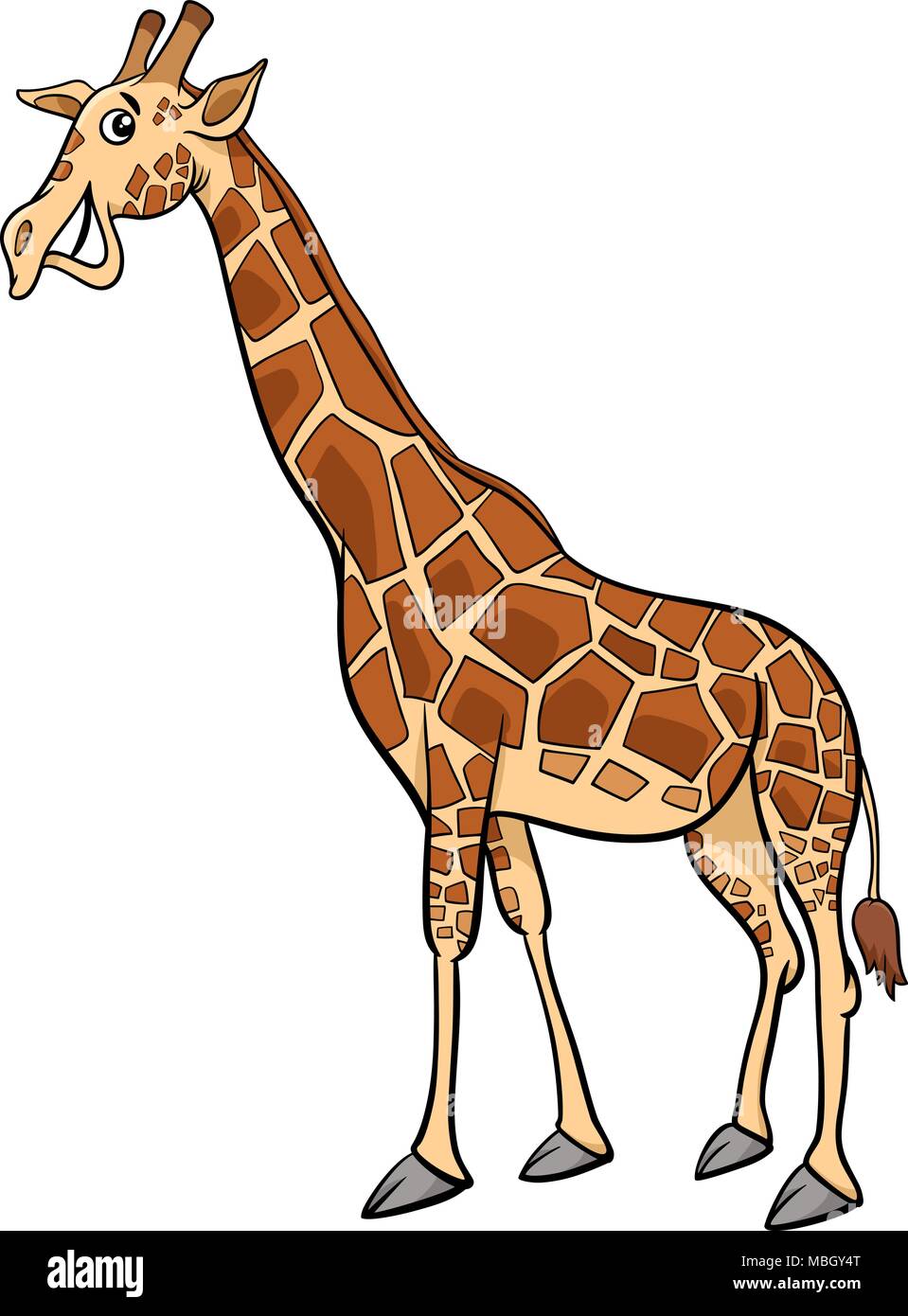 Cartoon Illustration of Giraffe Wild Animal Character Stock Vector