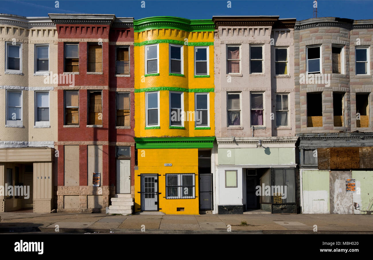 Baltimore Row Houses Stock Photo Alamy