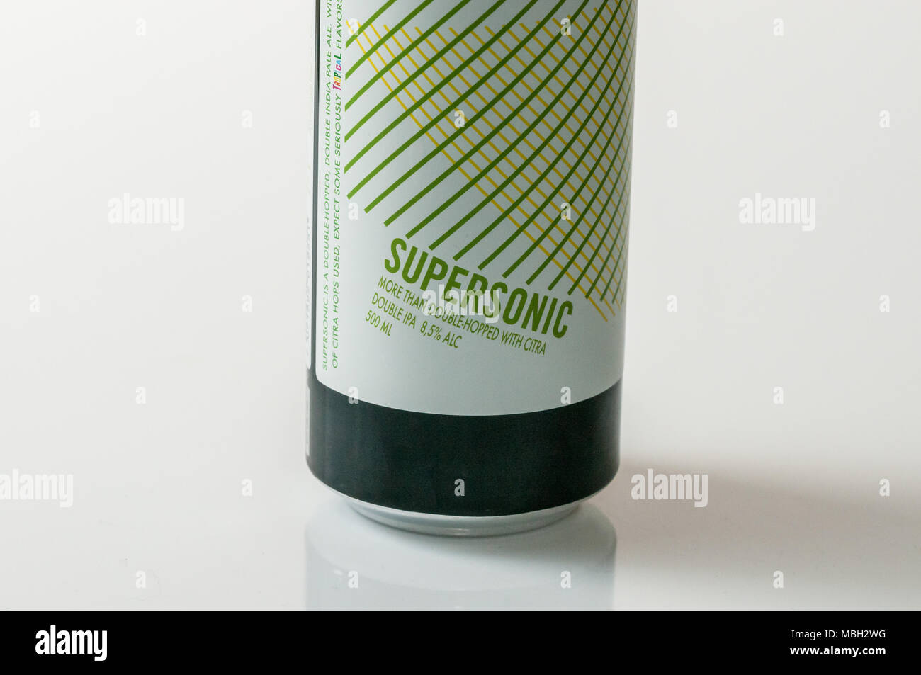 supersonic double ipa beer can, LERVIG brewery Stock Photo