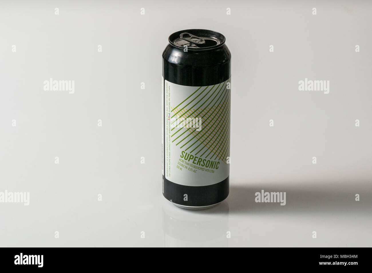 supersonic double ipa beer can, LERVIG brewery Stock Photo