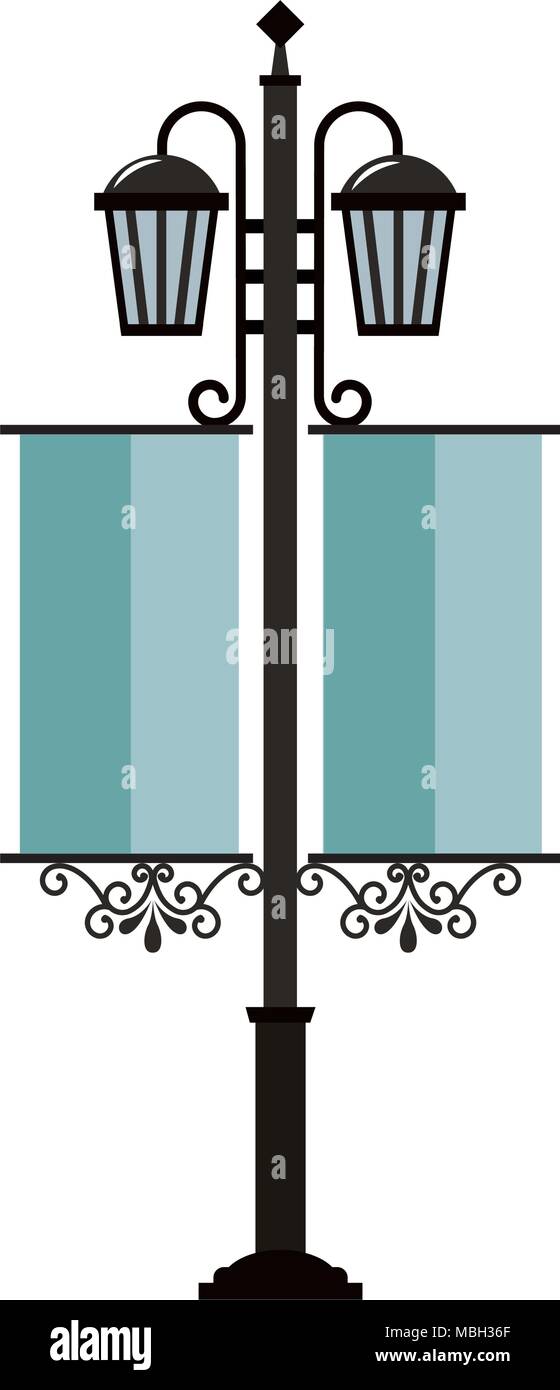 street lamps vintage pennants image Stock Vector