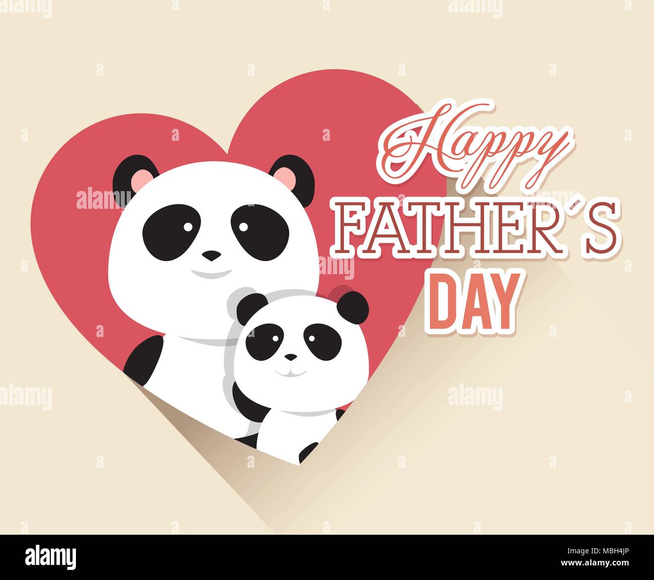 happy fathers day card with panda bears Stock Vector Image & Art - Alamy