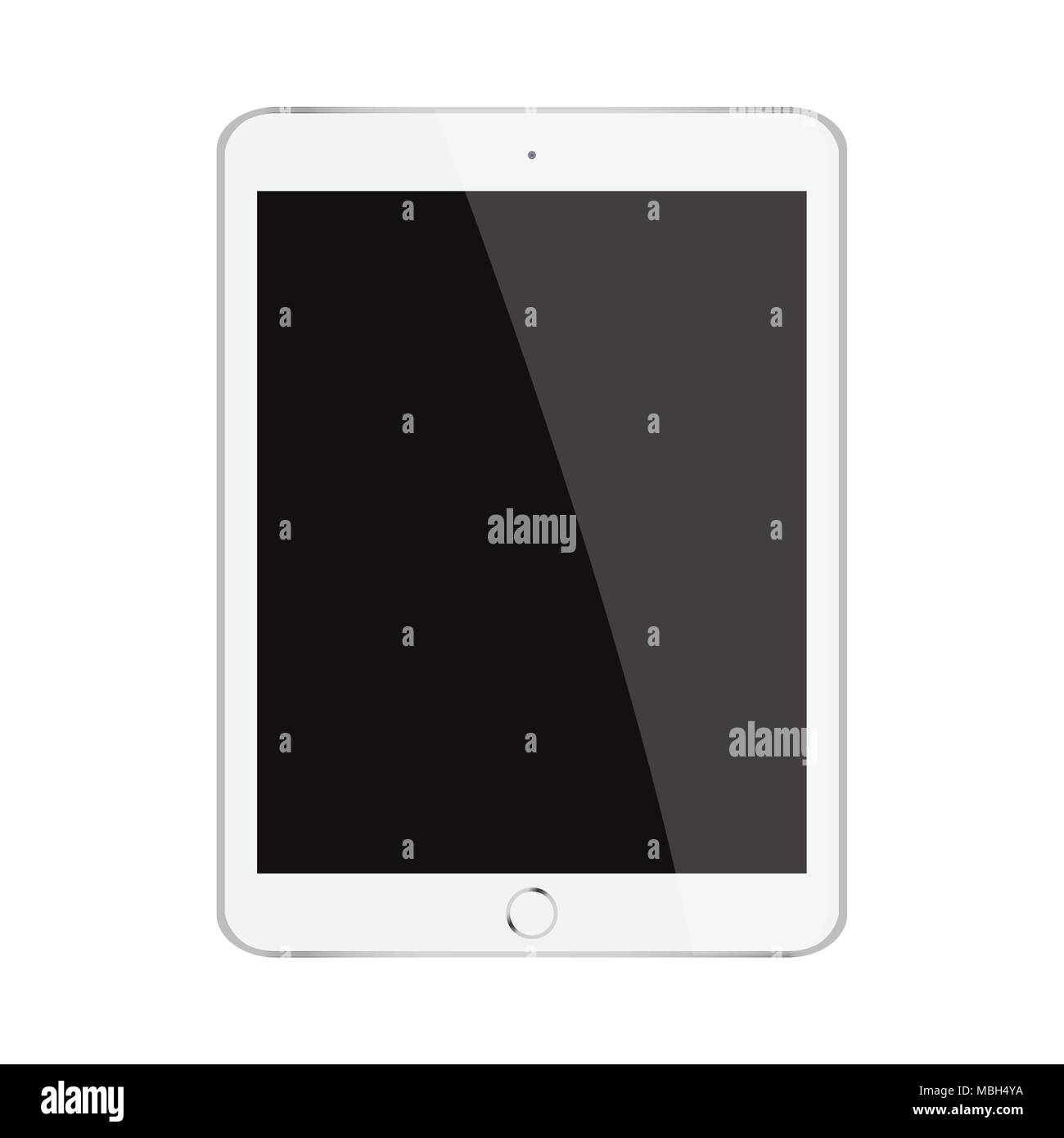 Mock up white tablet isolated on white vector design Stock Vector