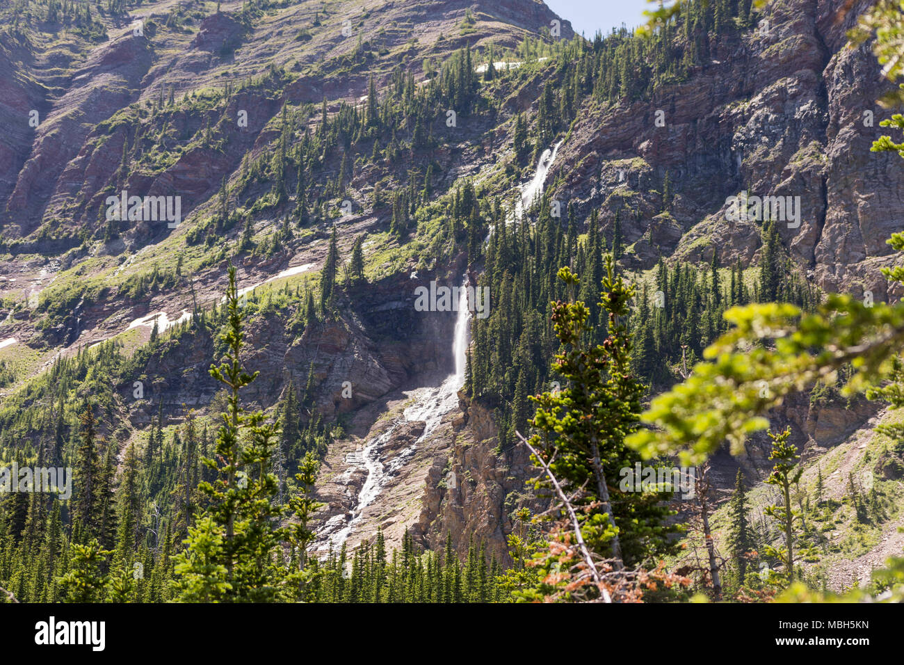 Waterfall from Upper to Lower Rowe Lake, Waterton Lakes National Park