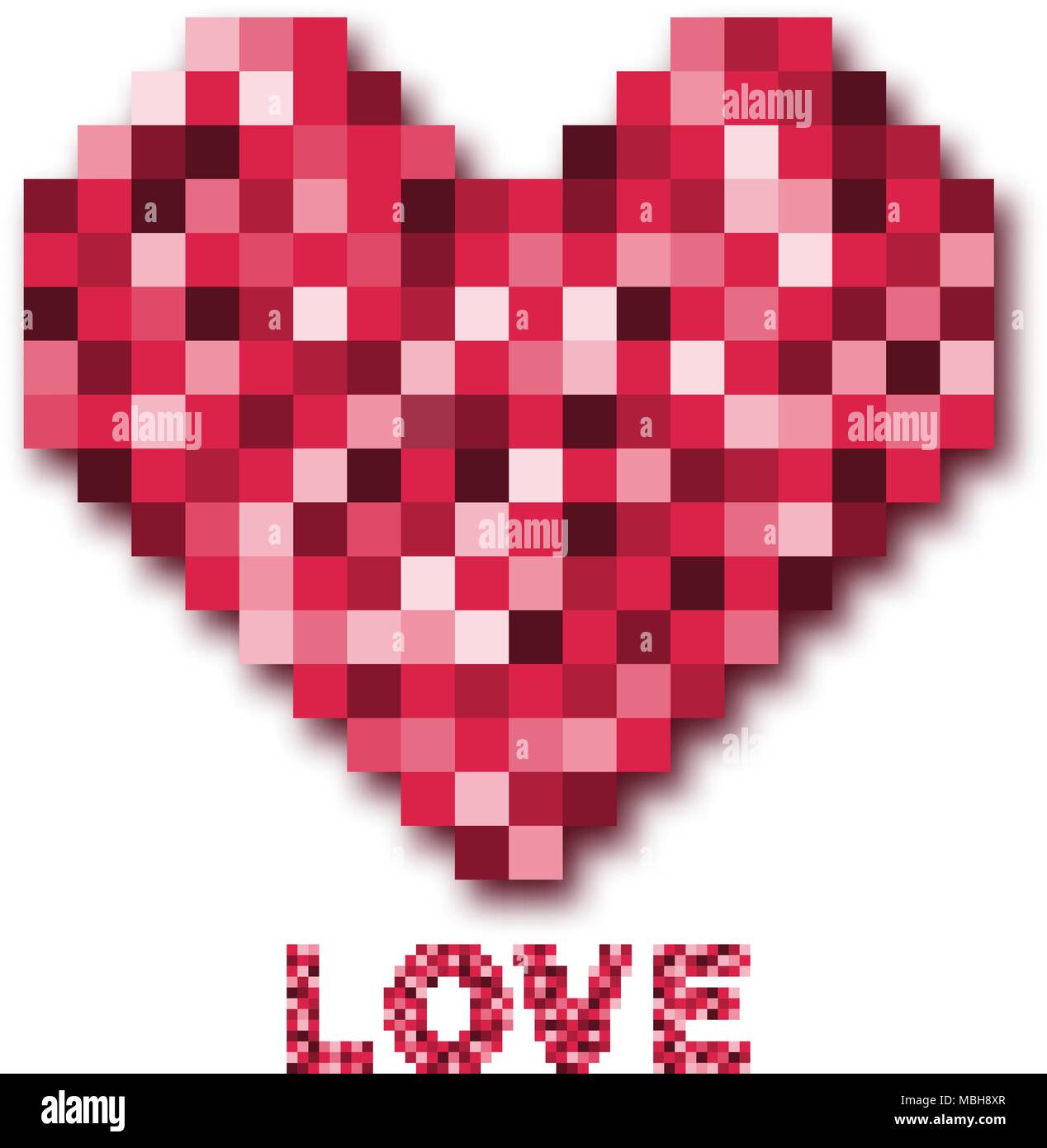Pixelated heart shape icon hi-res stock photography and images - Alamy