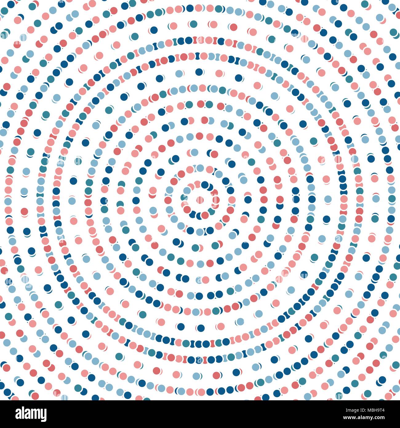 Geometric modern vector pattern. Blue, orange and white ornament with dotted elements. Geometric abstract pattern Stock Vector