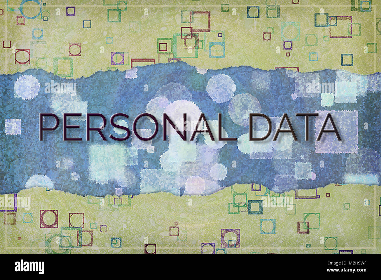 Personal data, business conceptual, with colorful background for web ...