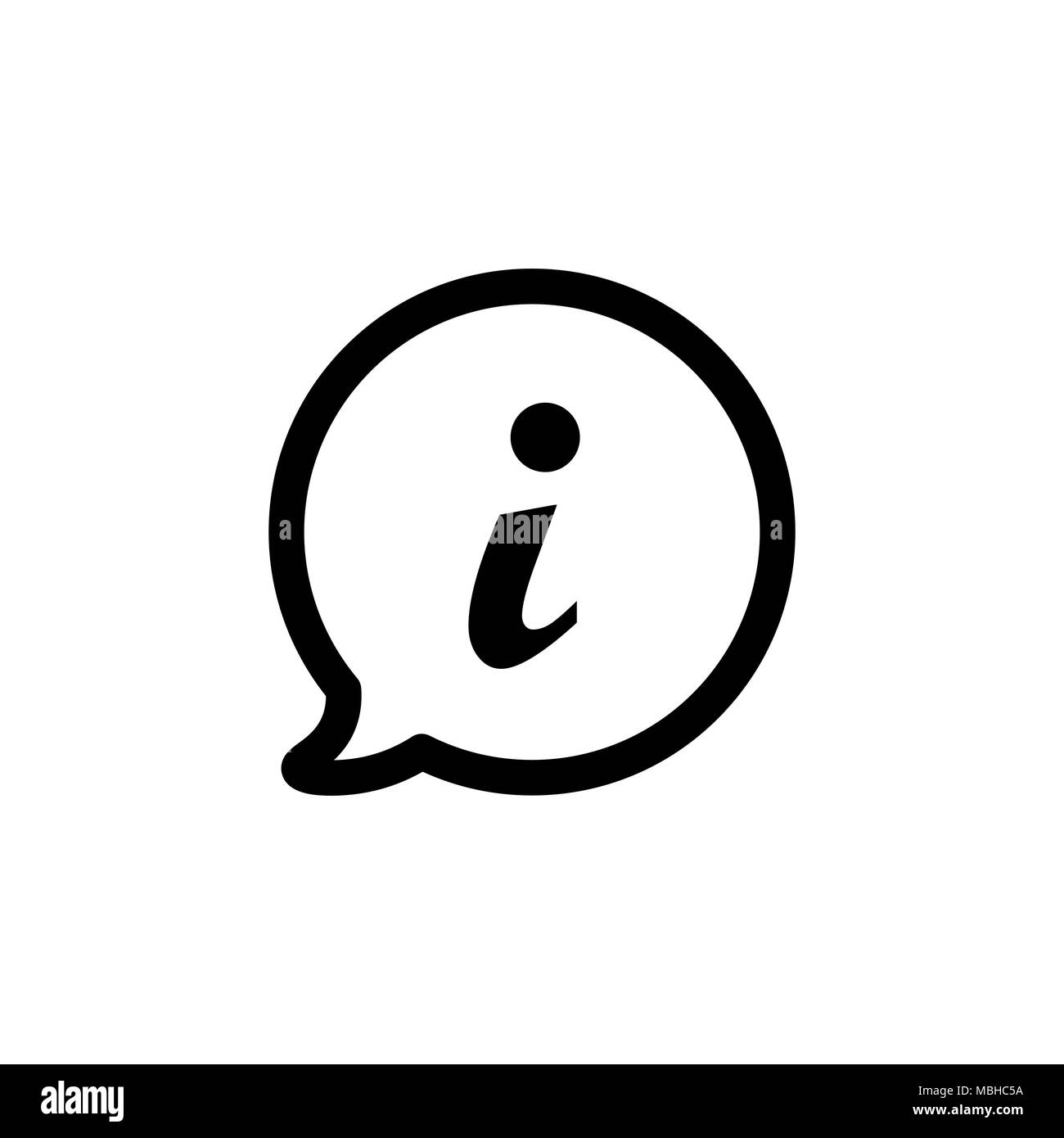 Information icon in flat style, Info symbol Stock Vector