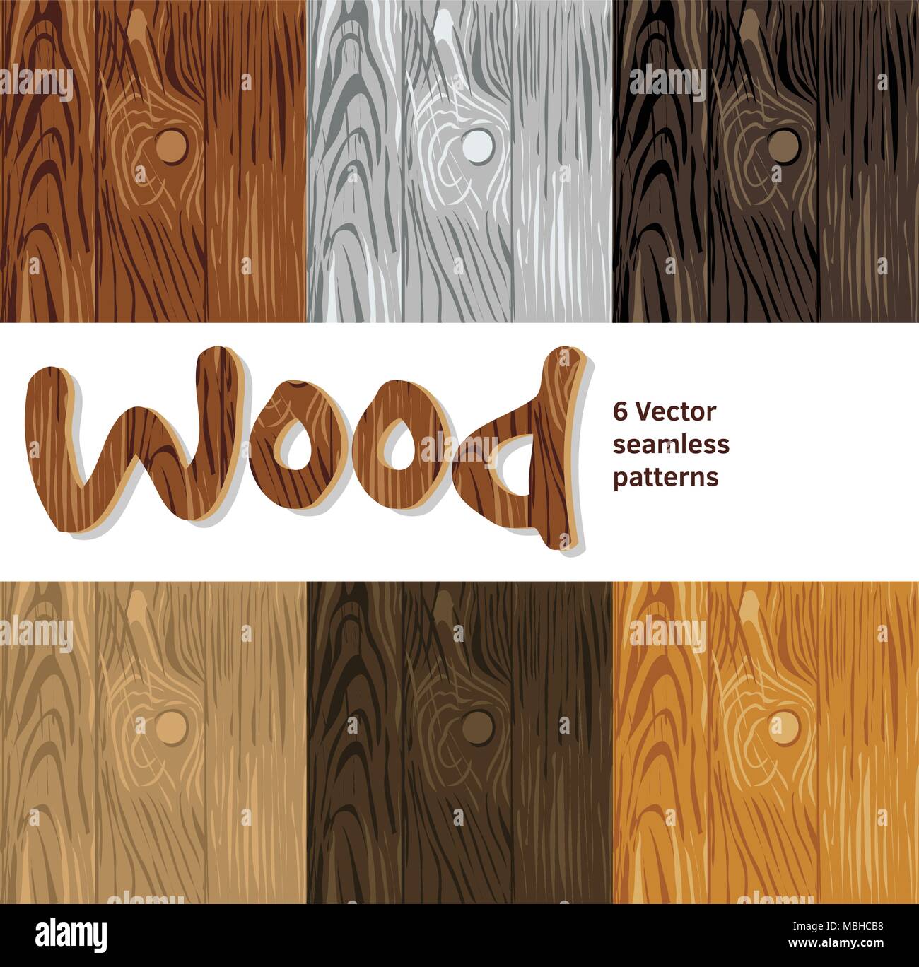 Wood background seamless patterns set Stock Vector
