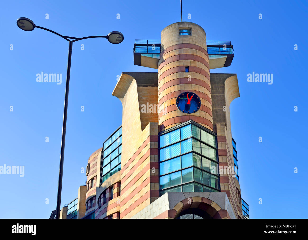 London, England, UK. No 1 Poultry (1997 - James Stirling) - office and retail building at the junction of Poultry and Queen Victoria Street. Stock Photo