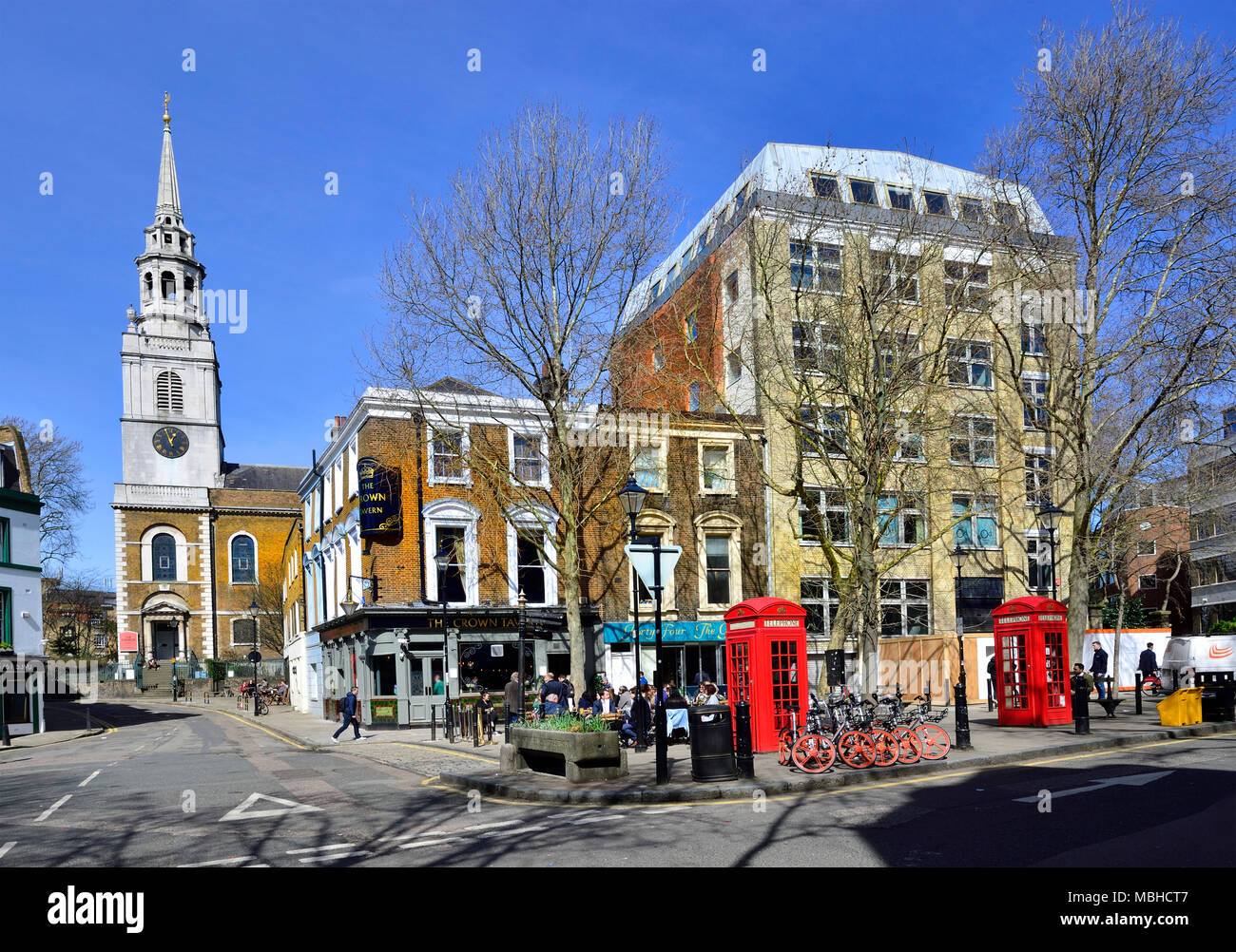 London, England, UK. Clerkenwell Green and St James Church Stock Photo