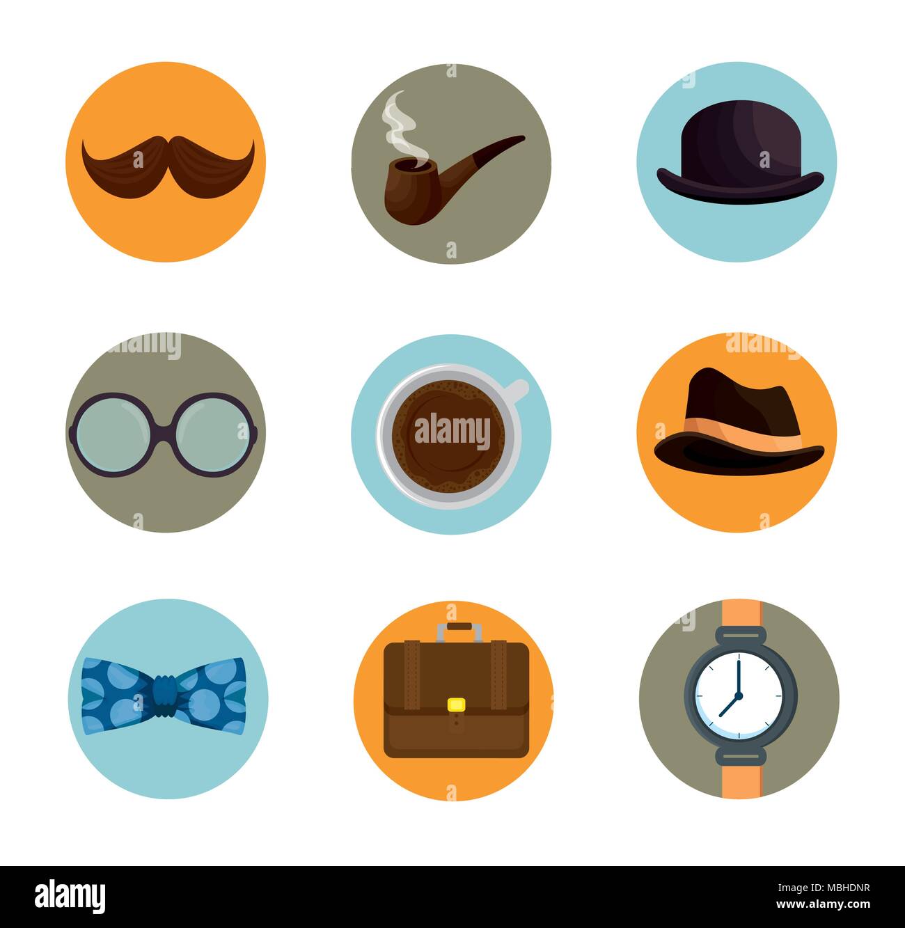 happy fathers day set accessories icons Stock Vector Image & Art - Alamy