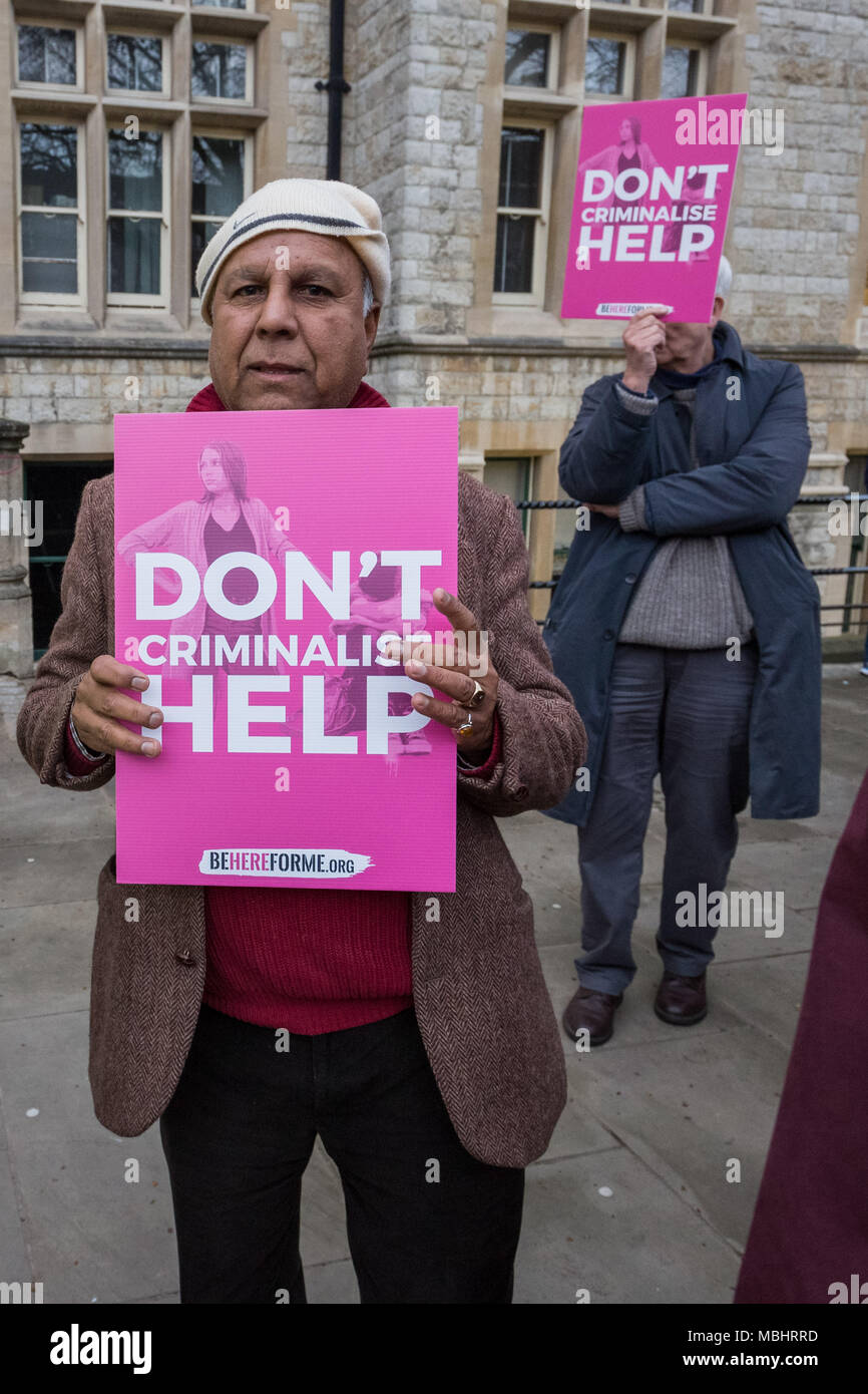 Ealing, West London, UK. 10th April 2018. Anti-abortion supporters, including members of the Catholic Good Council Network hold a vigil outside Ealing Town Hall as Ealing Council cabinet members vote to decide on the UK's first ever Public Space Protection Order (PSPO) safe zone outside the Marie Stopes health clinic. Credit: Guy Corbishley/Alamy Live News Stock Photo