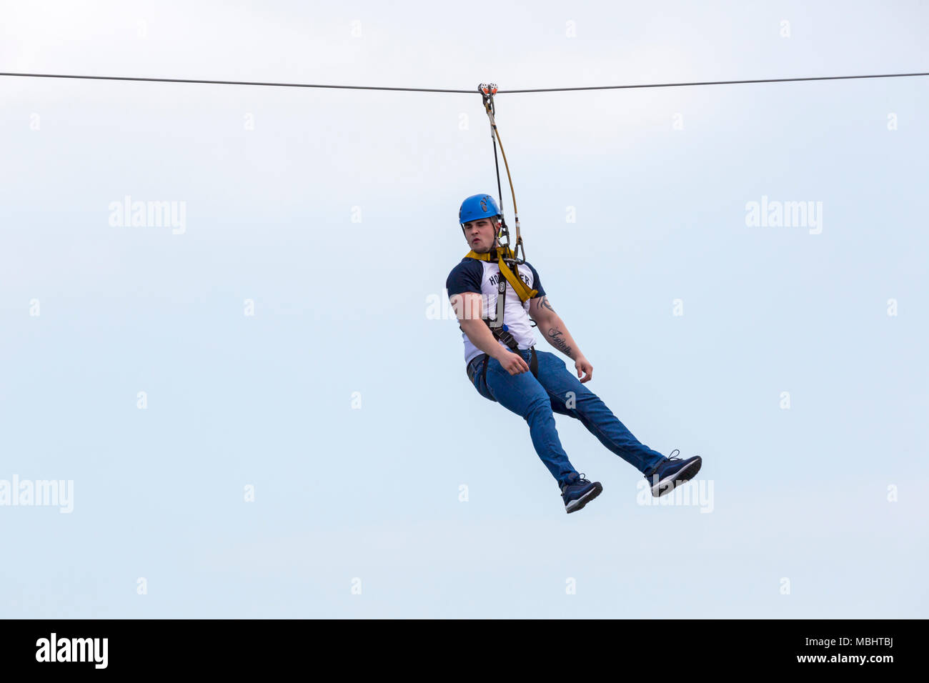 Bournemouth Dorset Uk 11th Apr 18 Celebrities Take On Bournemouth Zipline Zipwire Zip Line Zip Wire Ziplining From Bournemouth Pier To The Beach Pier To Shore Challenge Ziplining From The Pier To Bournemouth Dorset Uk 11th Apr 18 Celebrities Take On Bournemouth Zipline Zipwire Zip Line Zip Wire Ziplining From Bournemouth Pier To The Beach Pier To Shore Challenge Ziplining From The Pier To