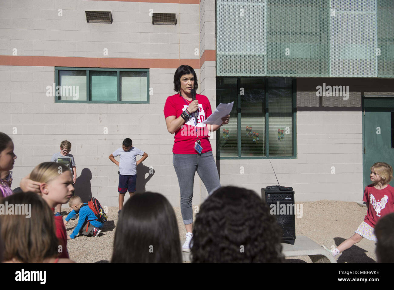 Tempe, Arizona, USA. 11th Apr, 2018. Fourthgrade teacher ELIZABETH