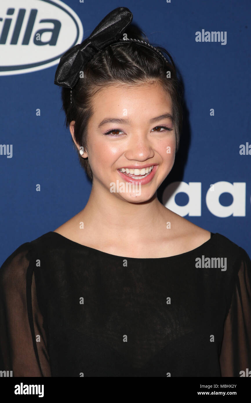 Beverly Hills, Ca. 11th Apr, 2018. Peyton Elizabeth Lee at the GLAAD Media Awards Rising Stars Luncheon at the The Beverly Hilton in Beverly Hills, California on April 11, 2018. Credit: Faye Sadou/Media Punch/Alamy Live News Stock Photo