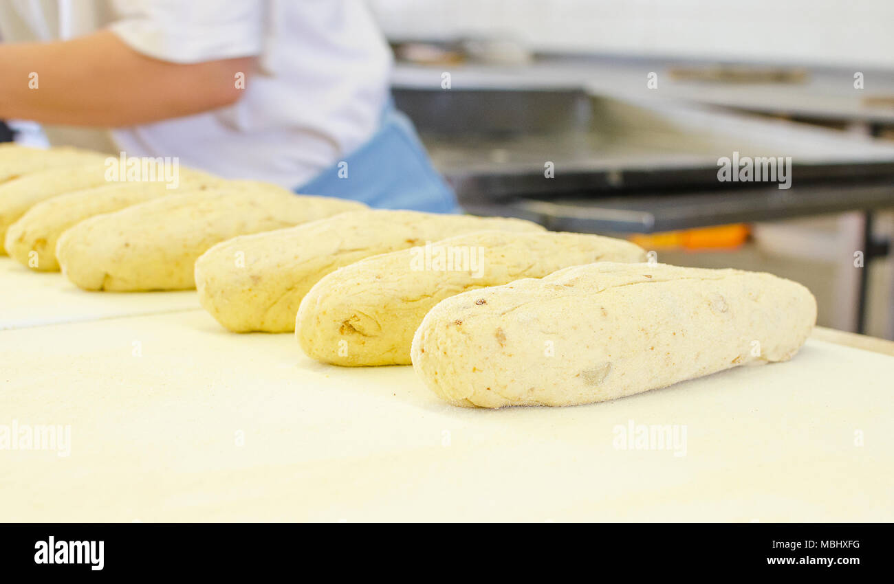 Industrial cooking of popular classical dumplings. Stock Photo