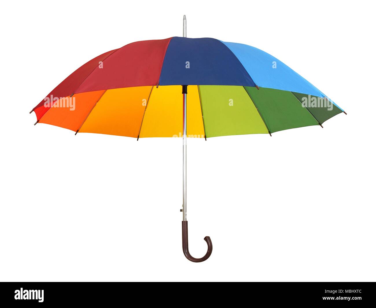 Rainbow umbrella isolated on white background Stock Photo Alamy