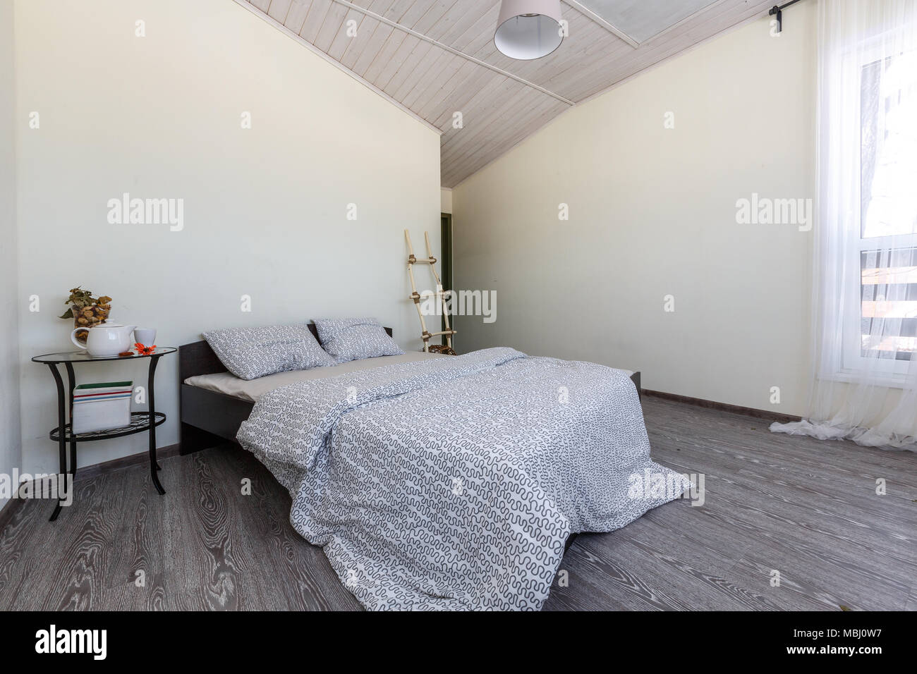 Cozy Minimalistic Bedroom Interir Stock Photo 179260739 Alamy