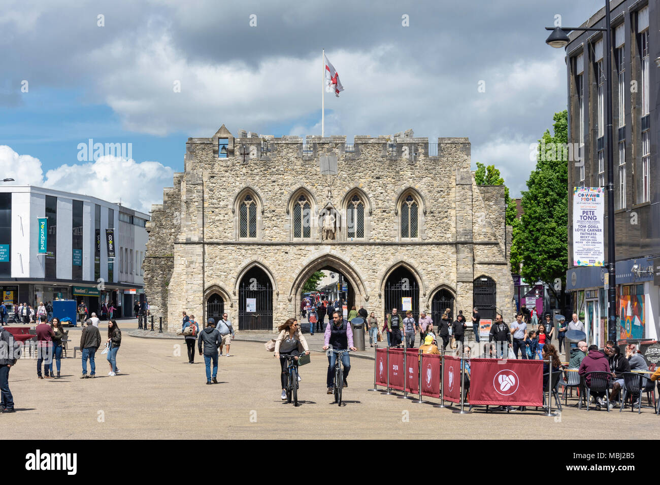 The 12th century Bargate and Guildhall, High Street, Old Town, Southampton, Hampshire, England, United Kingdom Stock Photo