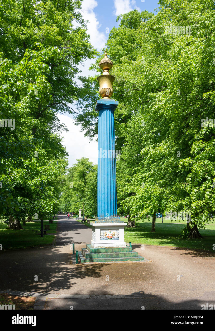 William Chamberlayne Gas Column in Houndwell Park, Southampton, Hampshire, England, United Kingdom Stock Photo