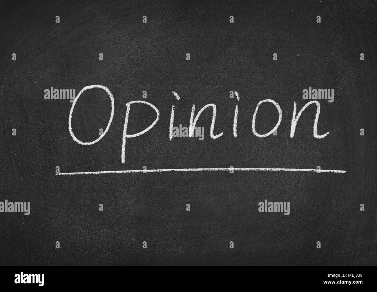 opinion concept word on a blackboard background Stock Photo