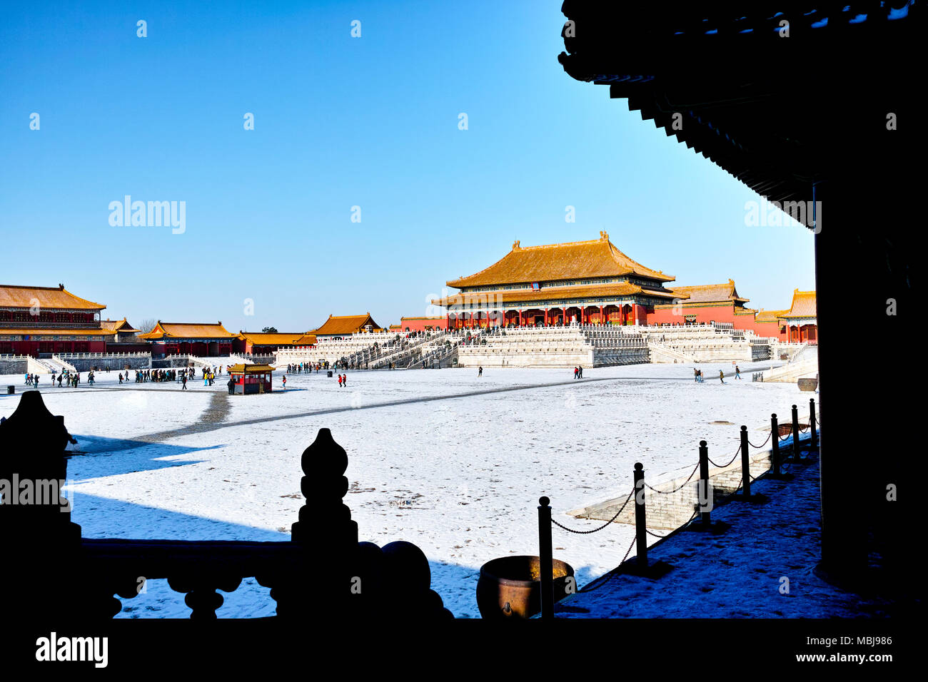 Taihe palace and square in winter Stock Photo