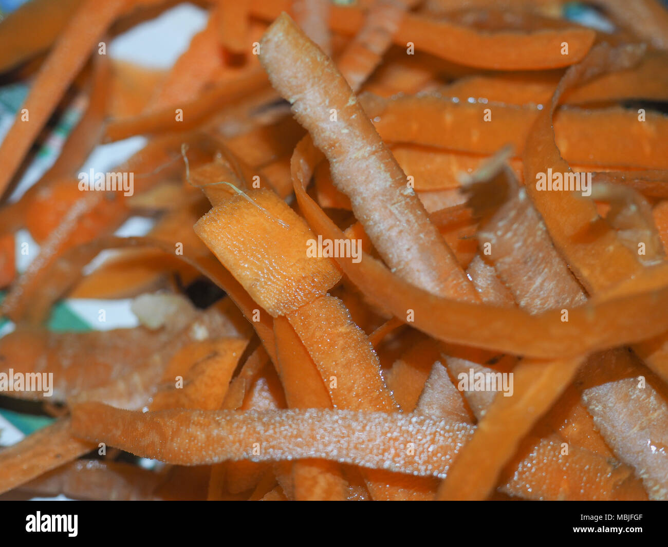 carrots peels (Daucus carota sativus) vegetables vegetarian and vegan food Stock Photo