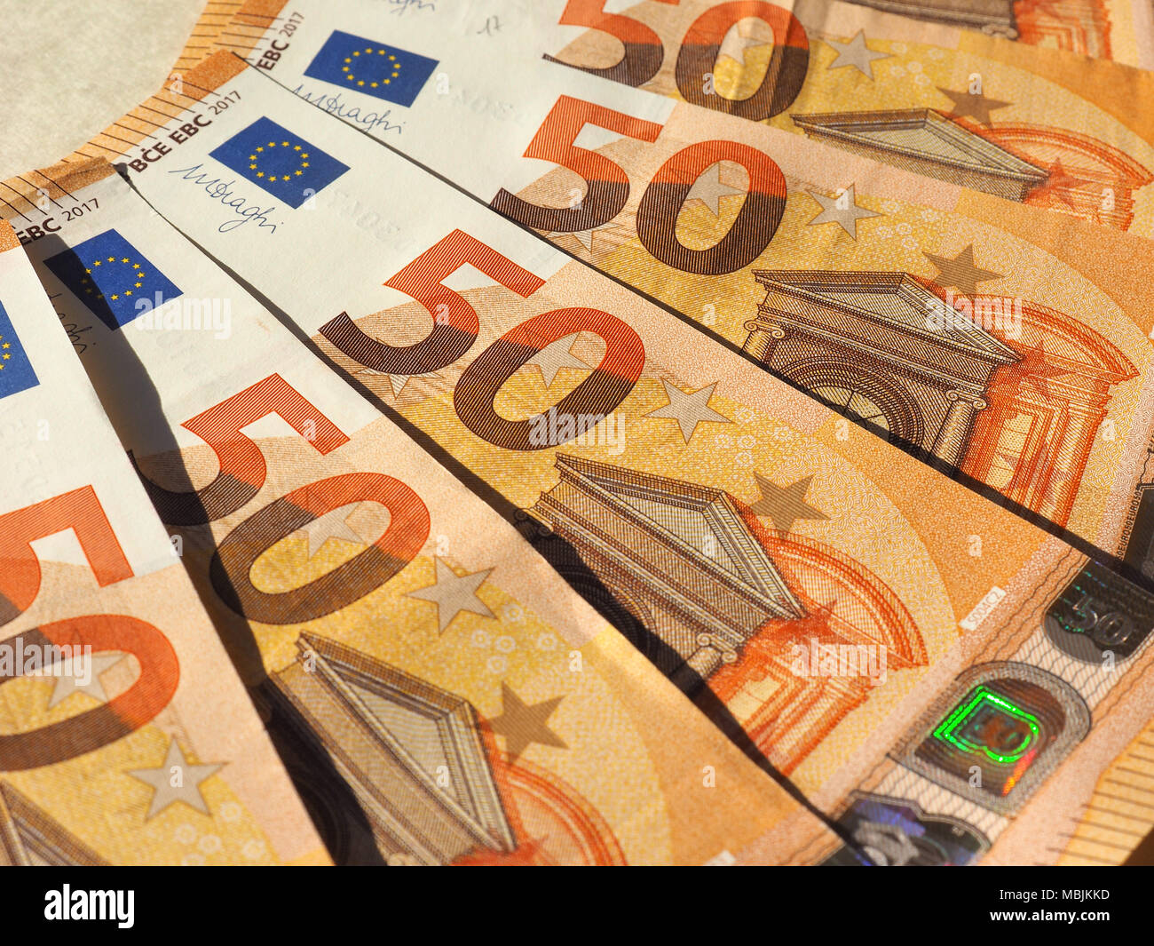 Fifty Euro Banknotes Money Eur Currency Of European Union Stock Photo Alamy