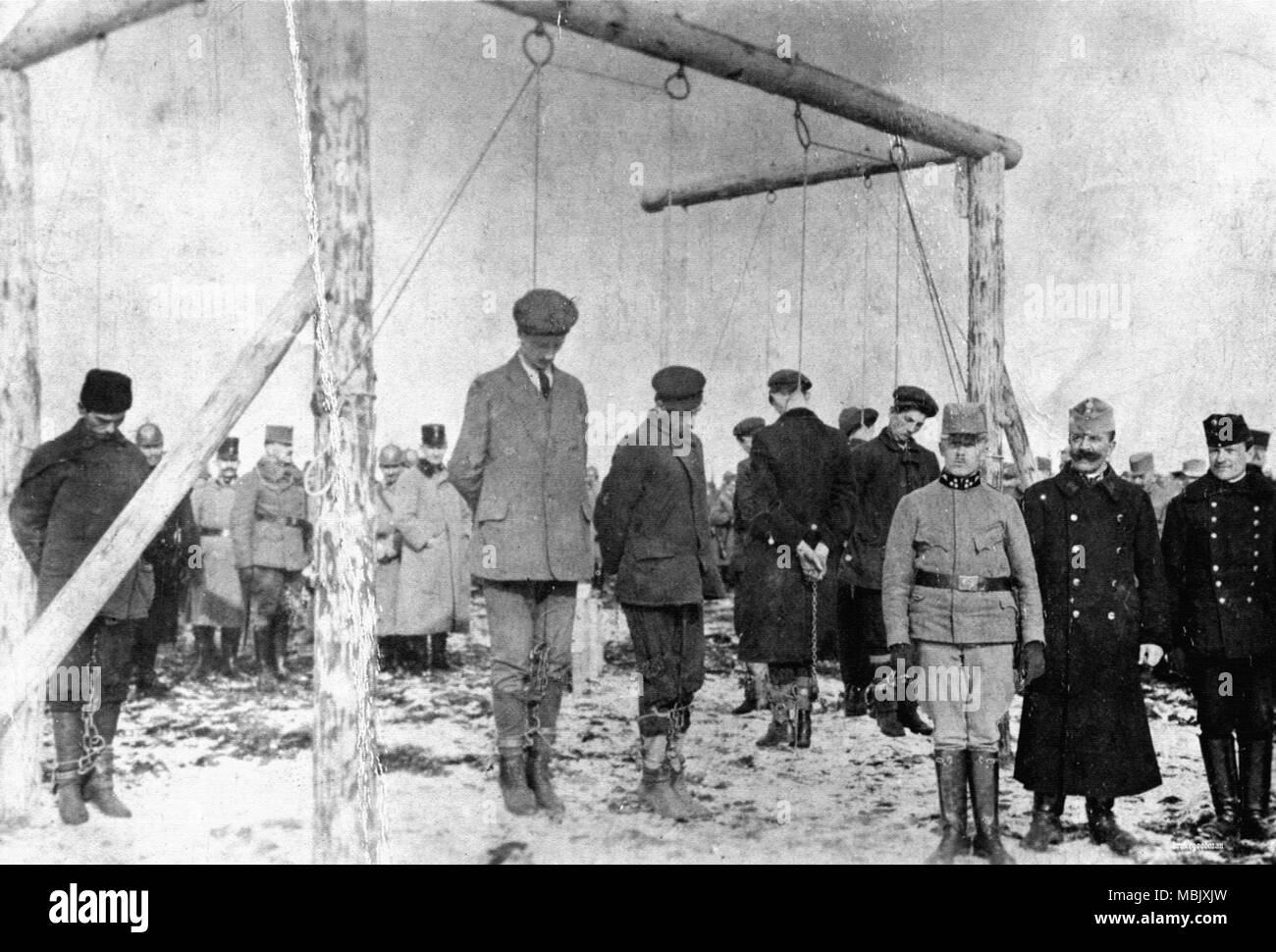 Executing an Unkind War - Hanging on Serbia Stock Photo