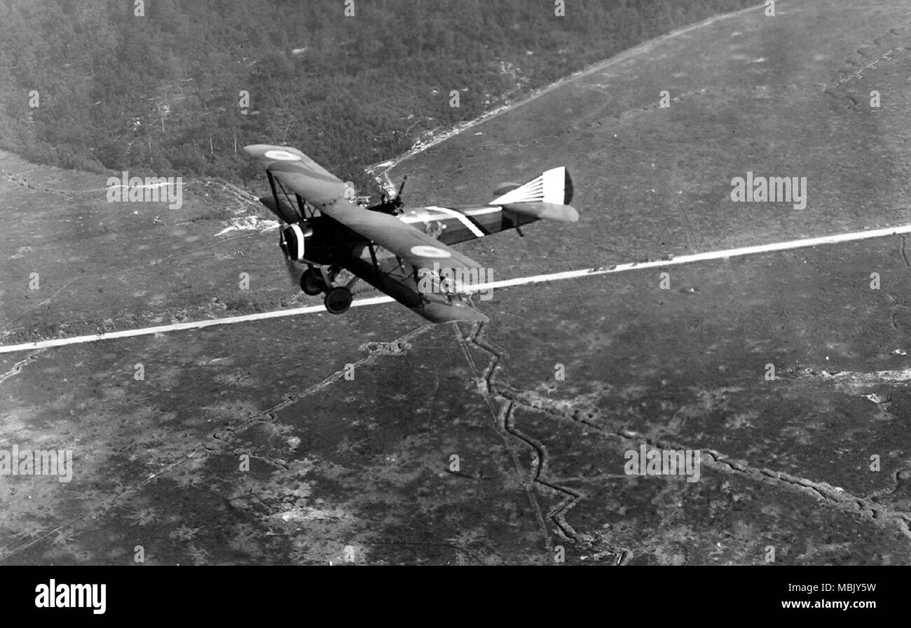 Flying French over Zig zag Trenches Stock Photo