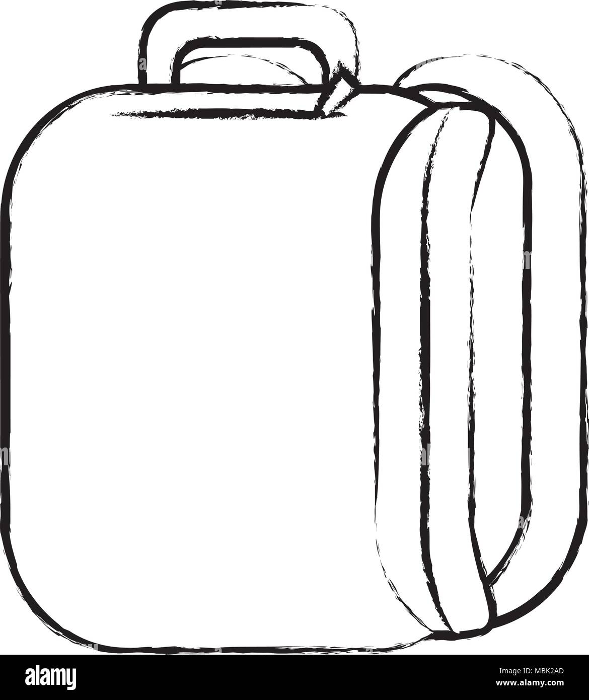 Sketch Of School Backpack Icon Over White Background Vector