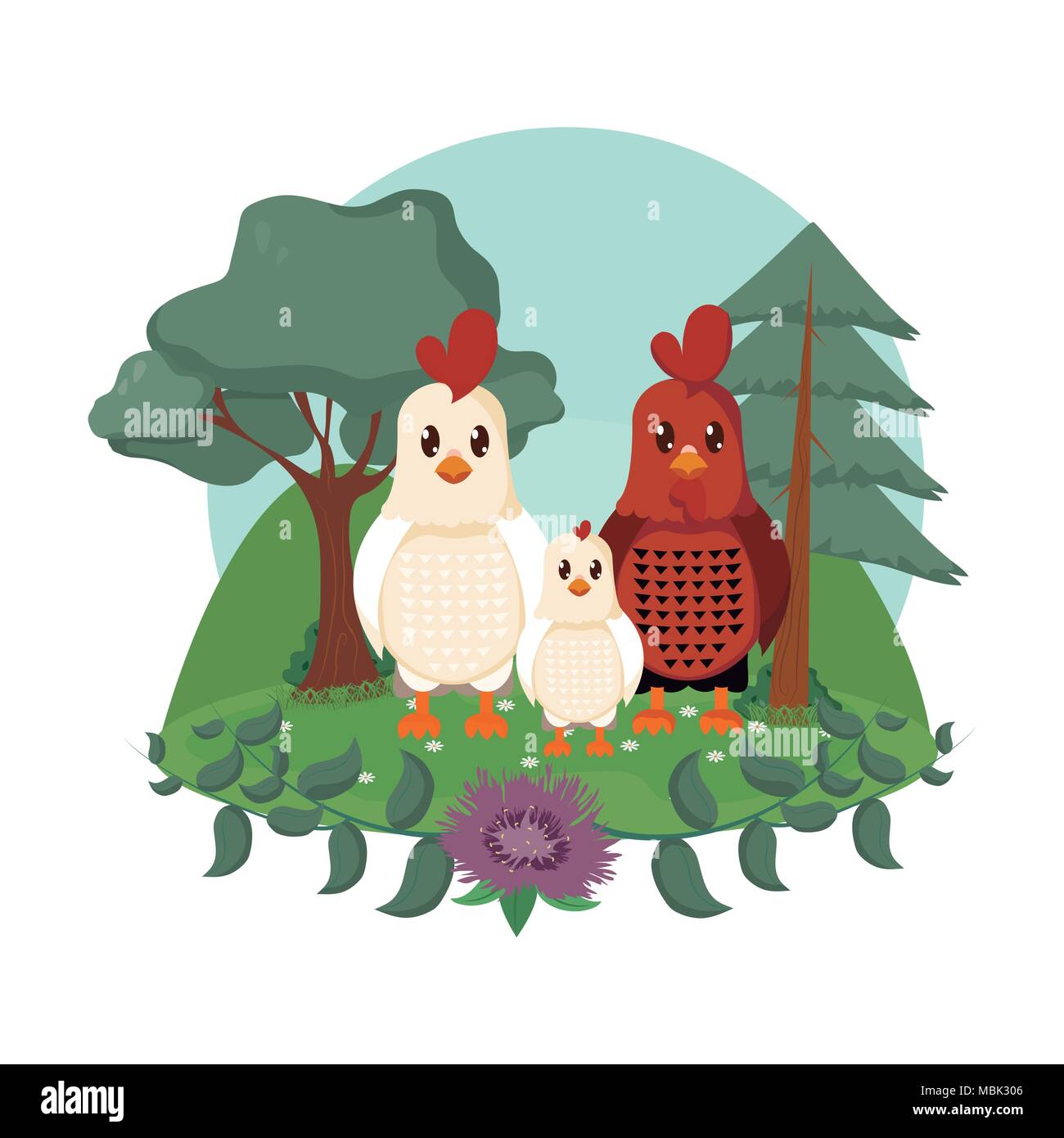 Rooster in flowers Stock Vector Images - Alamy