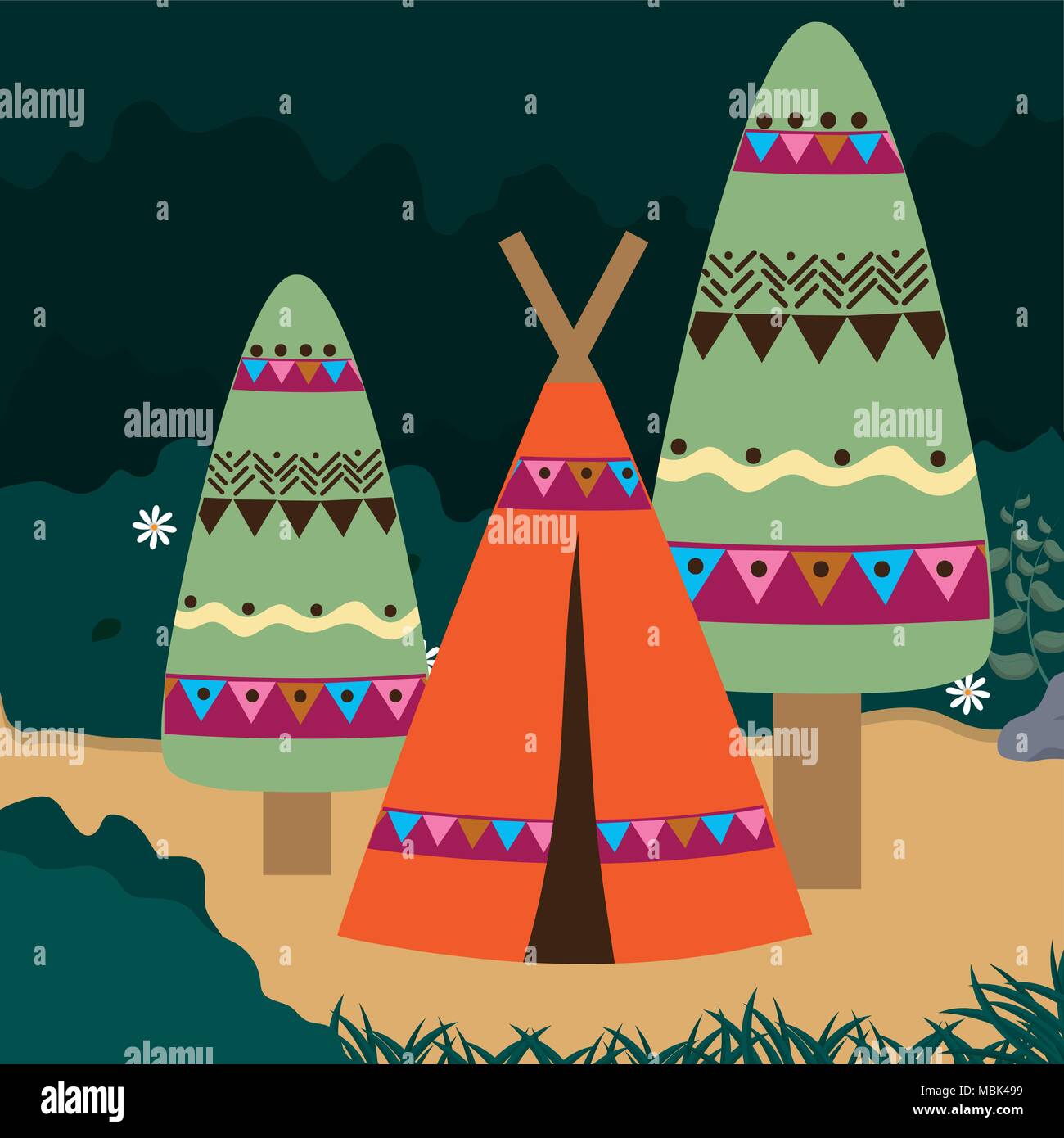 American indian tents Stock Vector Images - Alamy