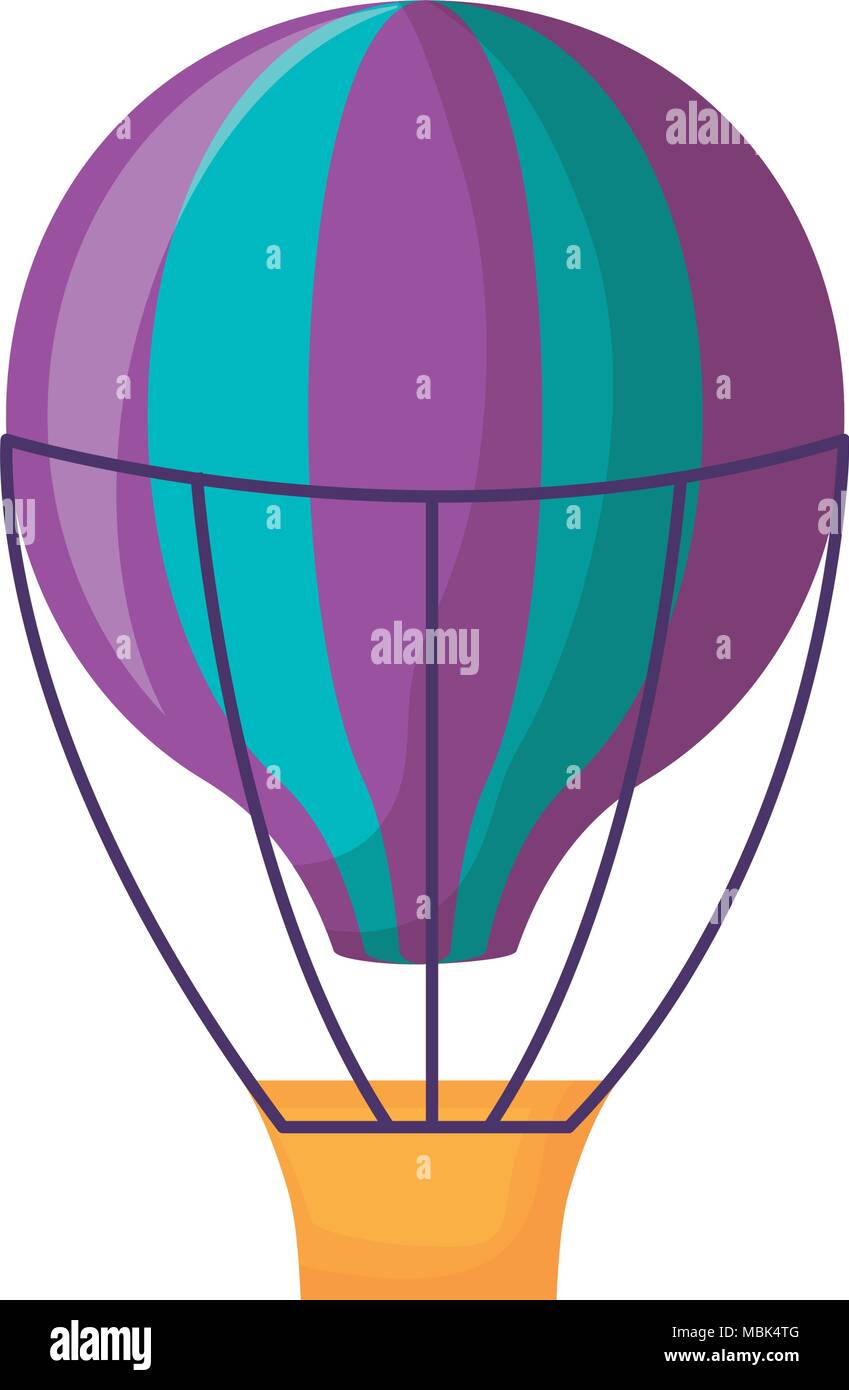hot air balloon icon over white background, colorful design. vector ...