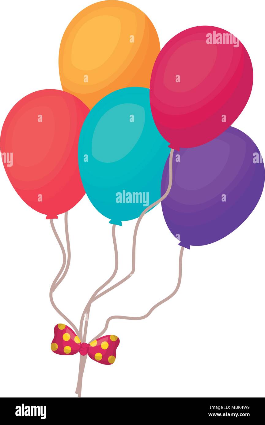 colorful balloons icon over white background, vector illustration Stock ...