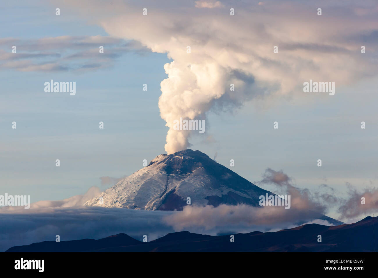 Cotopaxi volcano eruption seen from Quito, Ecuador Stock Photo Alamy