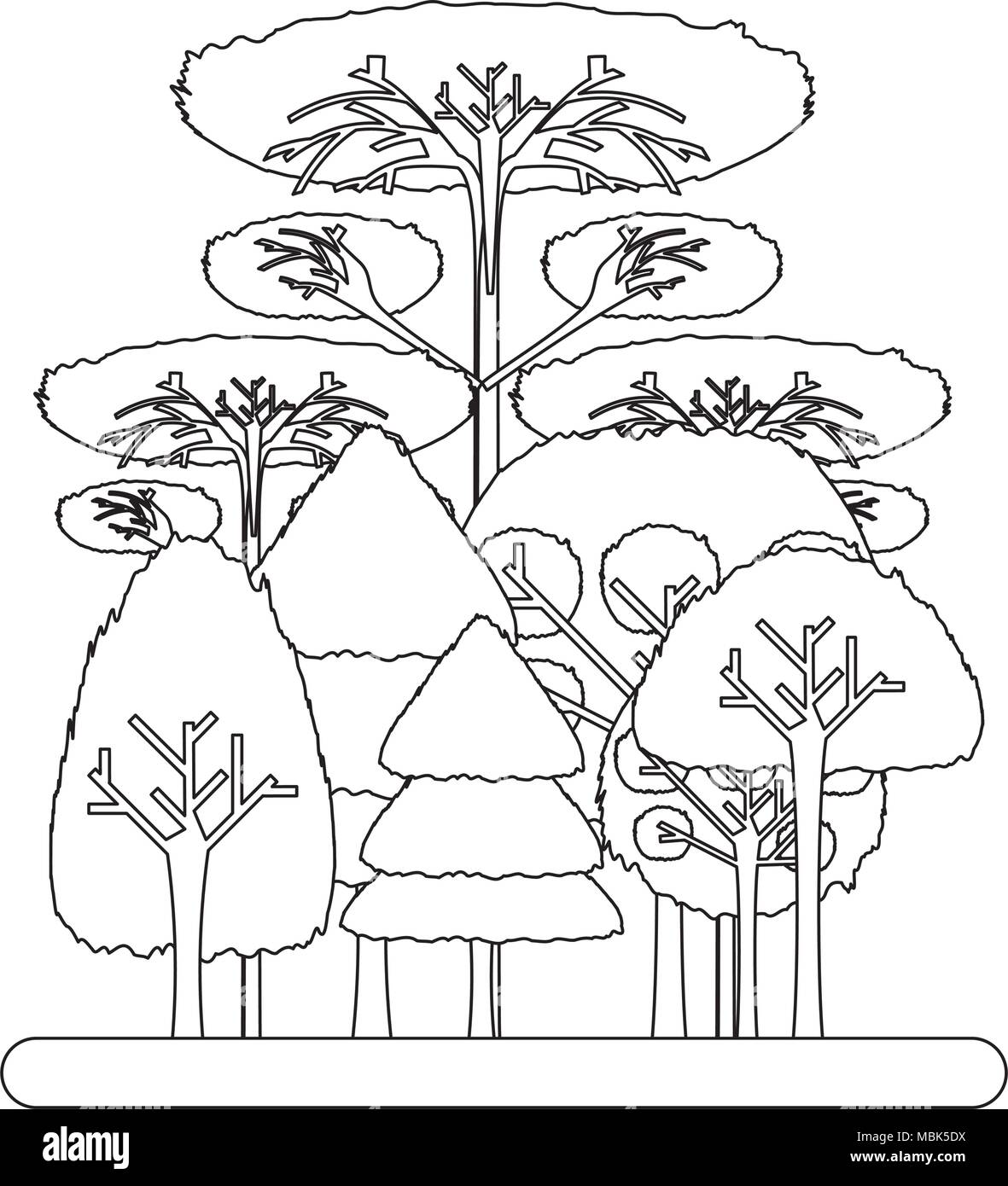 forest landscape over white background, vector illustration Stock ...