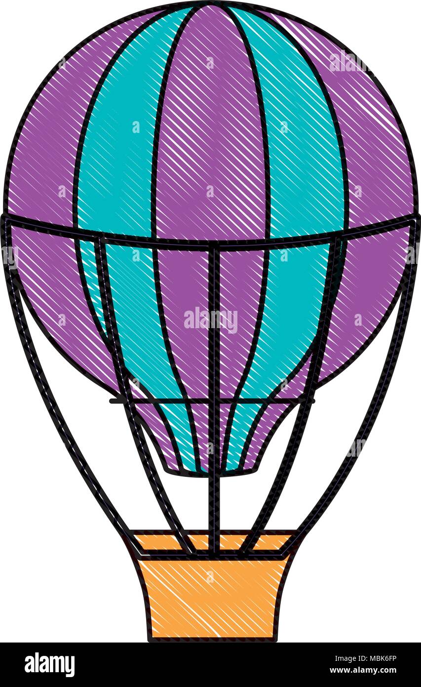 hot air balloon icon over white background, colorful design. vector ...