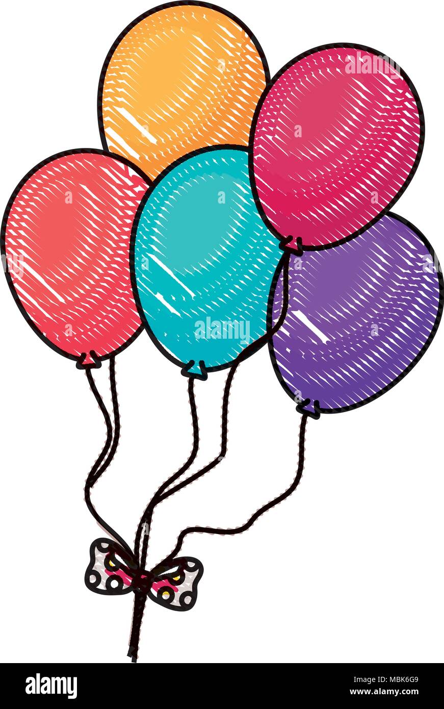 colorful balloons icon over white background, vector illustration Stock ...